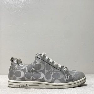 Coach While Silver Print Sneaker Size 6.5 #36
